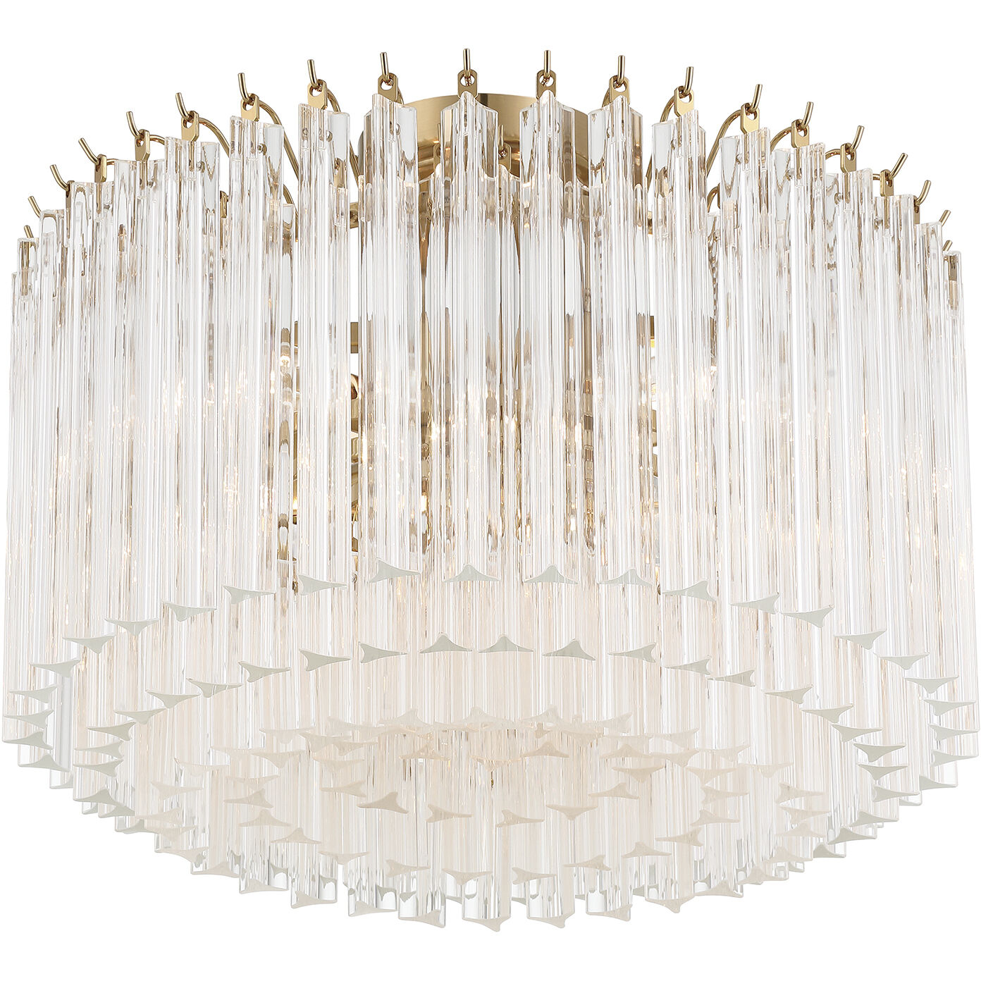 Lofton 5 Light 18 inch Aged Brass Semi Flush Ceiling Light