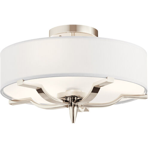 Kinsey 3 Light 15 inch Polished Nickel Flush Mount Light Ceiling Light