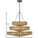 Ophelia 30 inch Black Indoor Chandelier Ceiling Light in Natural
