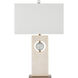 Radiant 27 inch 150 watt White/Clear/Antique Brass Table Lamp Portable Light