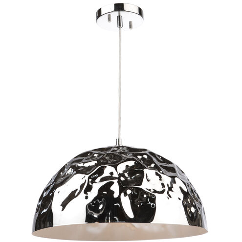 Forged Metal 1 Light 16 inch Chrome Pendant Ceiling Light