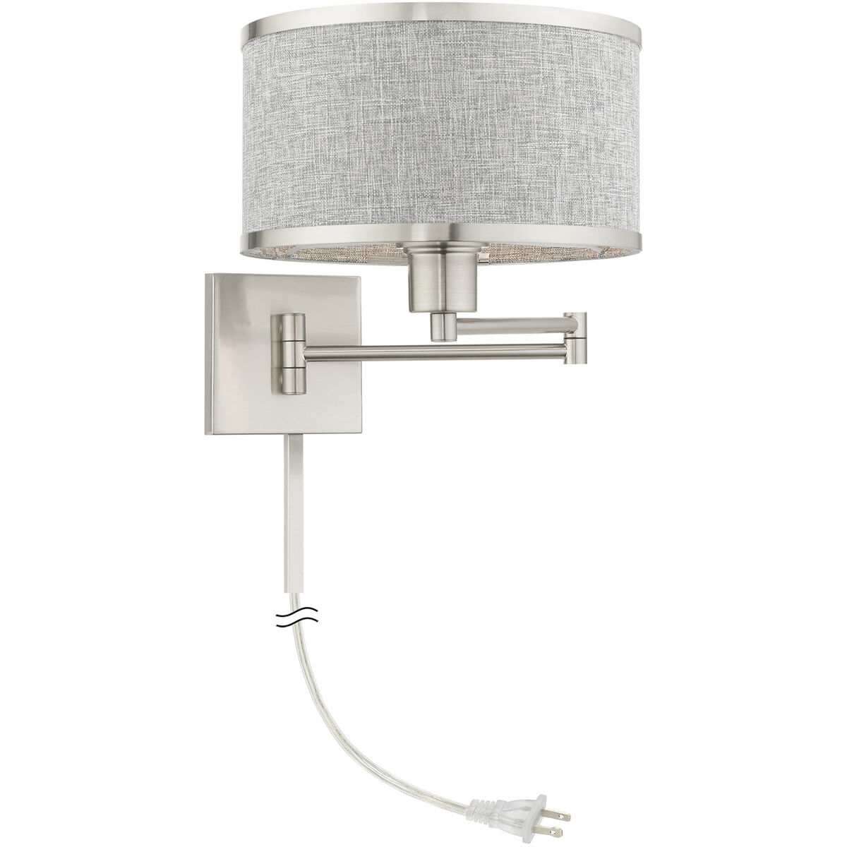 Park Ridge 24 inch 100.00 watt Brushed Nickel Swing Arm Wall Lamp Wall Light