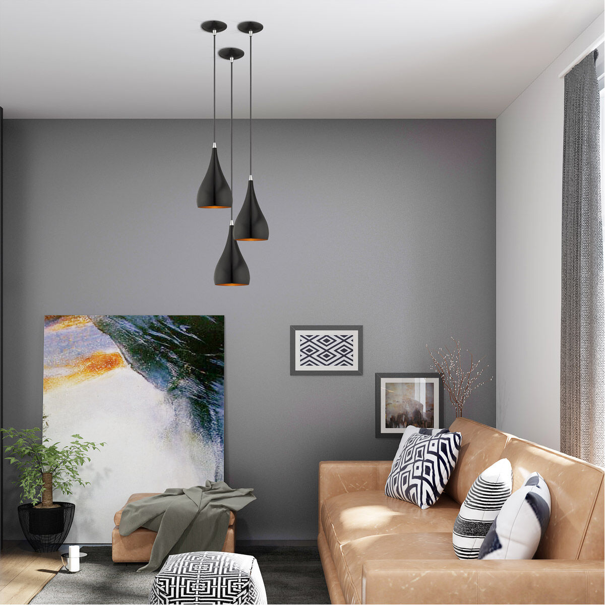 Allison 1 Light 6.25 inch Shiny Black Mini Pendant Ceiling Light