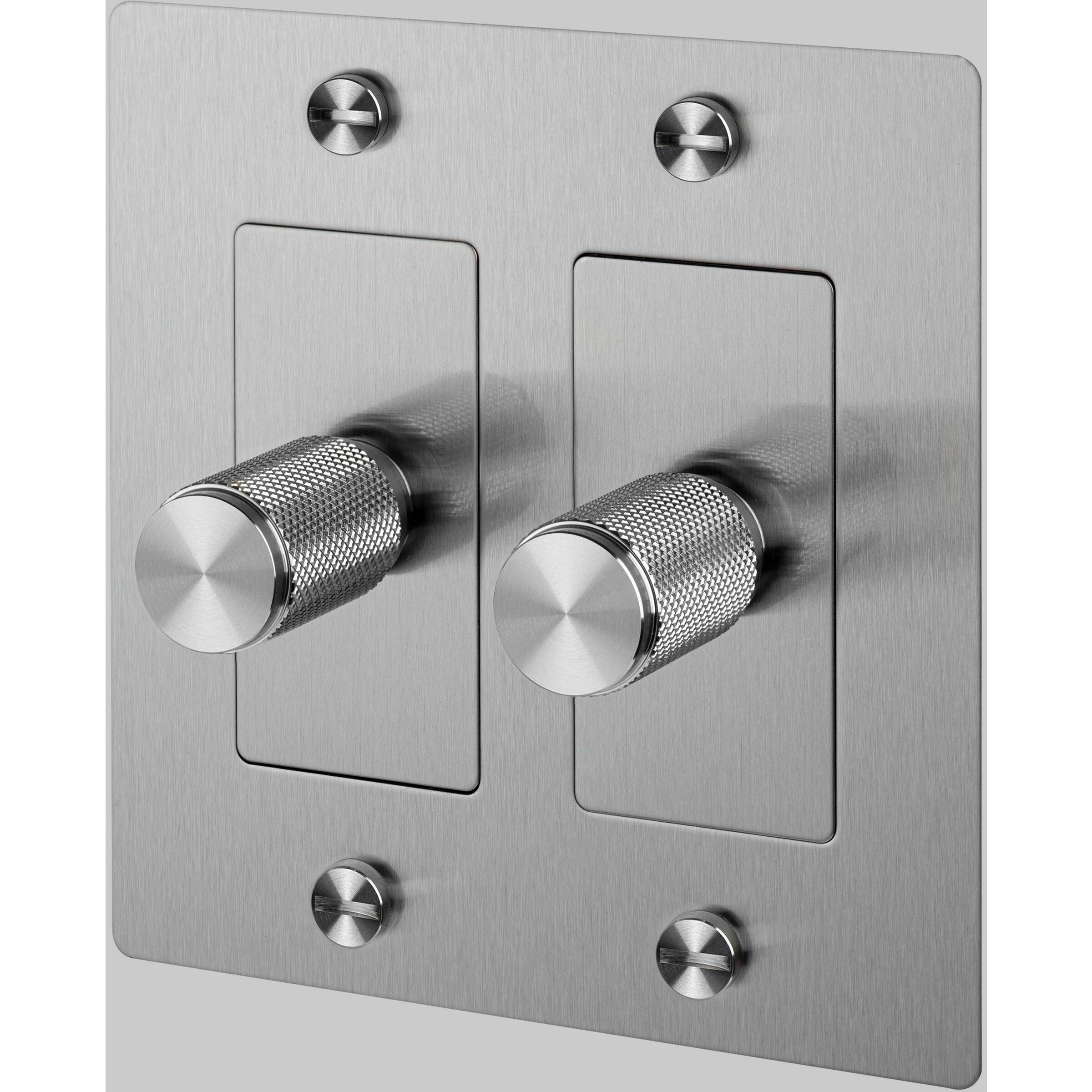 2G 100-120 Steel Dimmer Switch, LED