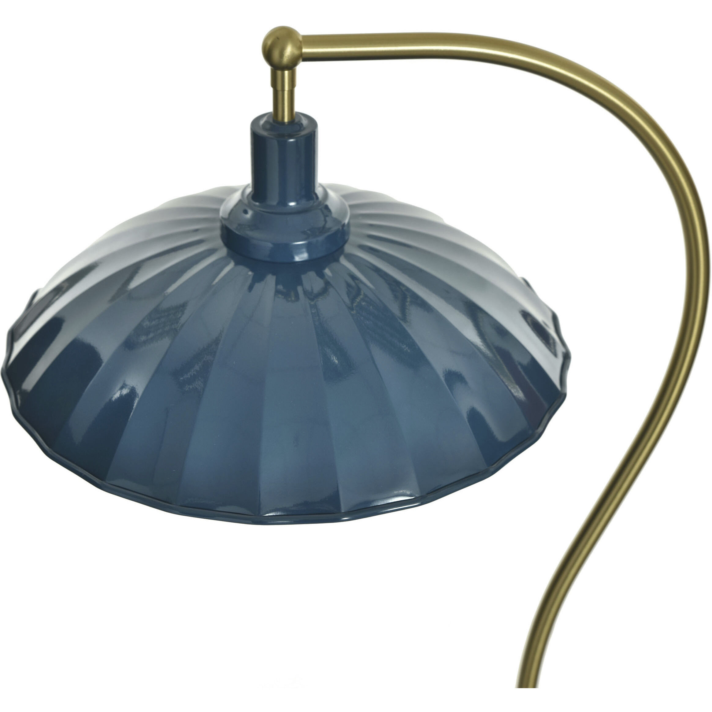 Penelope 61 inch 60 watt White Marble and Polished Brass Floor Lamp Portable Light