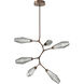 Aalto LED 38.8 inch Burnished Bronze Chandelier Ceiling Light in 3000K LED, Optic Rib Smoke, Modern Vine