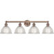 Edison Arietta 4 Light 35 inch Antique Copper Bath Vanity Light Wall Light