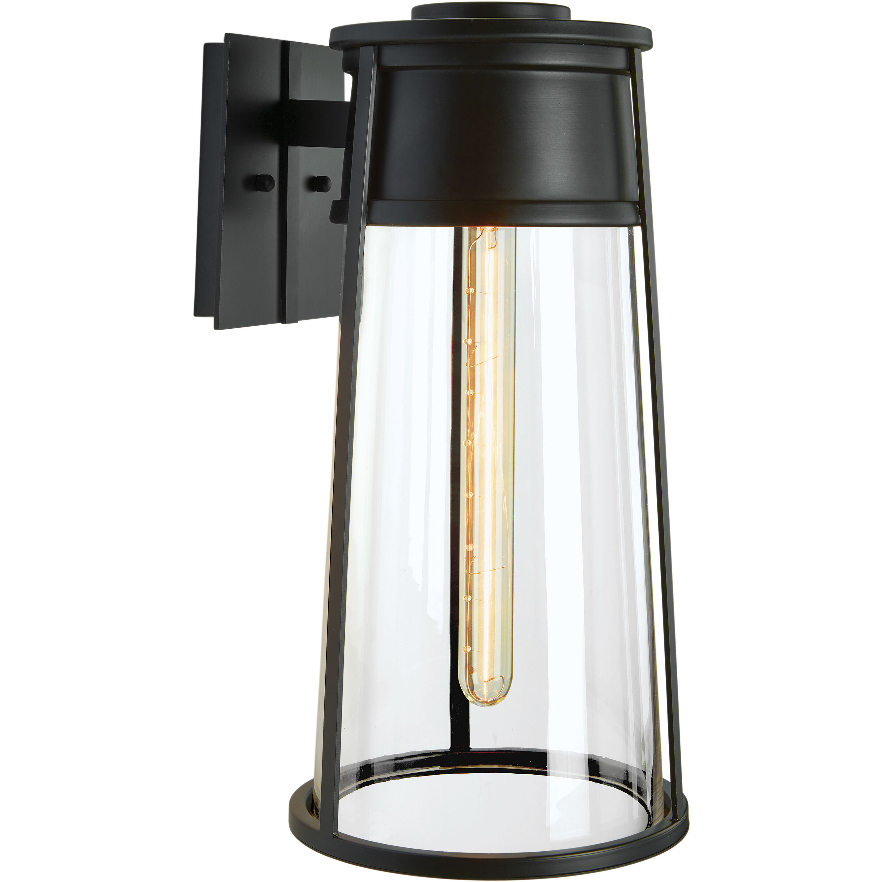 Cone 1 Light 12.75 inch Matte Black Outdoor Wall Sconce