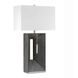 Parallux 30 inch 100.00 watt Charcoal Gray and Brushed Nickel Table Lamp Portable Light