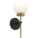 Rigsby 1 Light 7.5 inch Matte Black and Brushed Gold Wall Sconce Wall Light