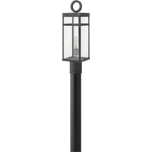 Open Air Porter LED 23 inch Aged Zinc Outdoor Post Mount Lantern, Estate Series