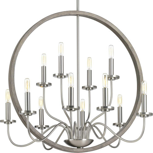Fontayne 12 Light 32 inch Brushed Nickel Chandelier Ceiling Light, Design Series