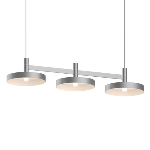 Systema Staccato LED 29 inch Satin Aluminum Linear Pendant Ceiling Light, Pan Shades