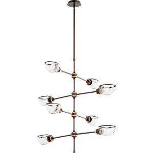 Menlo 8 Light 37 inch Aged Brass and Oiled Bronze Chandelier Ceiling Light