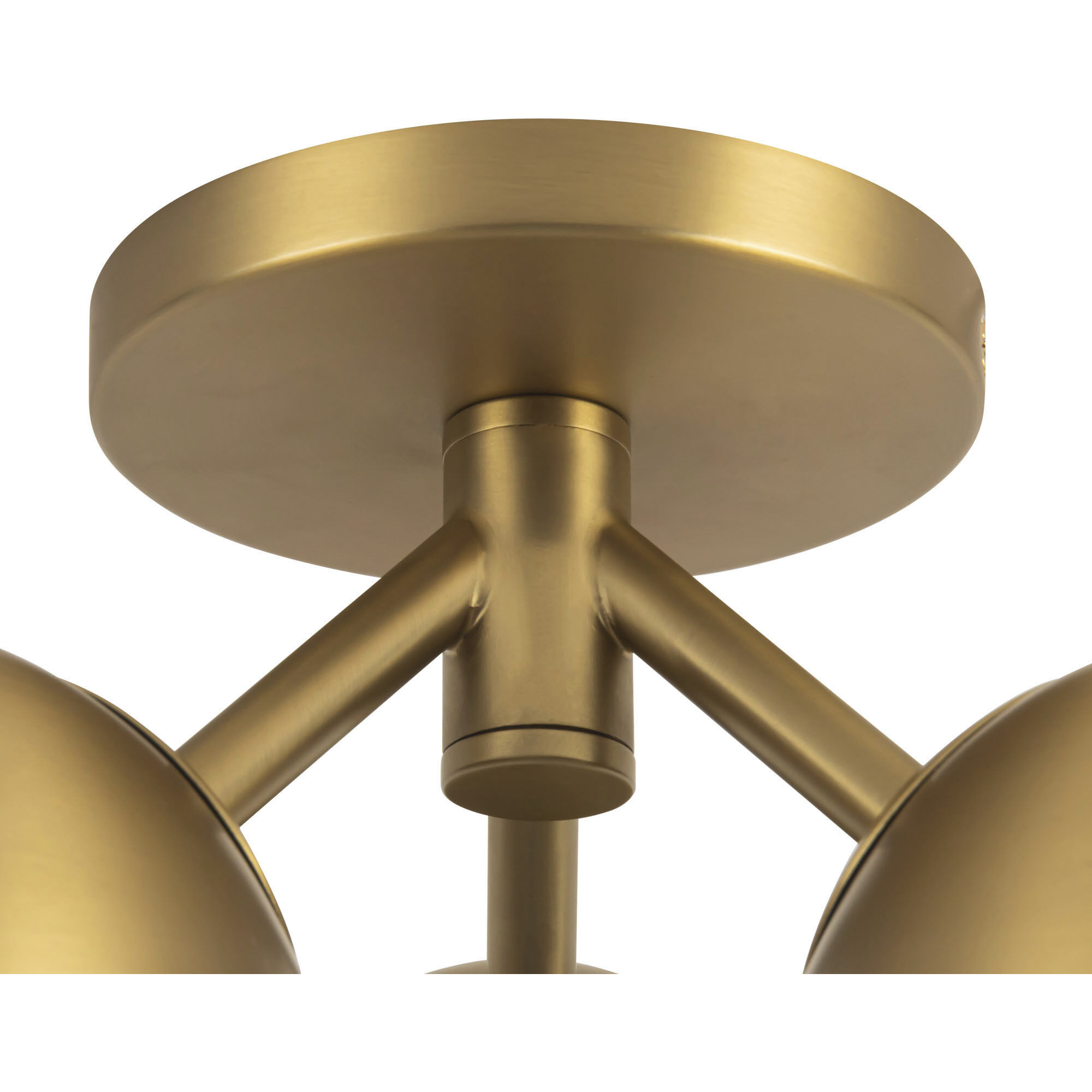 Fosso 3 Light 12.5 inch Brushed Gold Semi-Flush Mount Ceiling Light