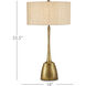 Cheenee 33.25 inch 100 watt Antique Brass Table Lamp Portable Light