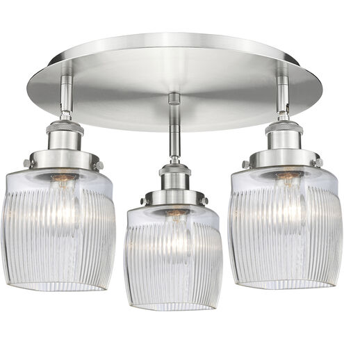 Colton 3 Light 17.25 inch Satin Nickel Flush Mount Ceiling Light