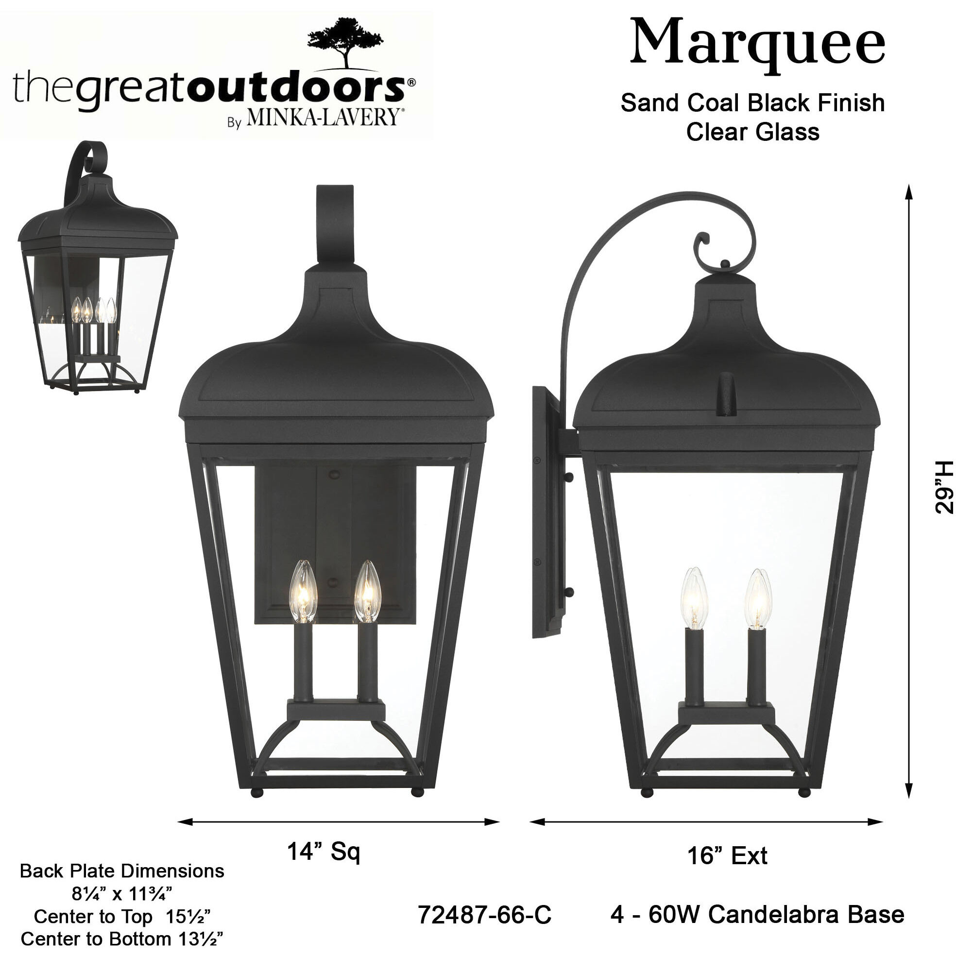 Marquee Outdoor Wall Mount in Sand Coal, Great Outdoors