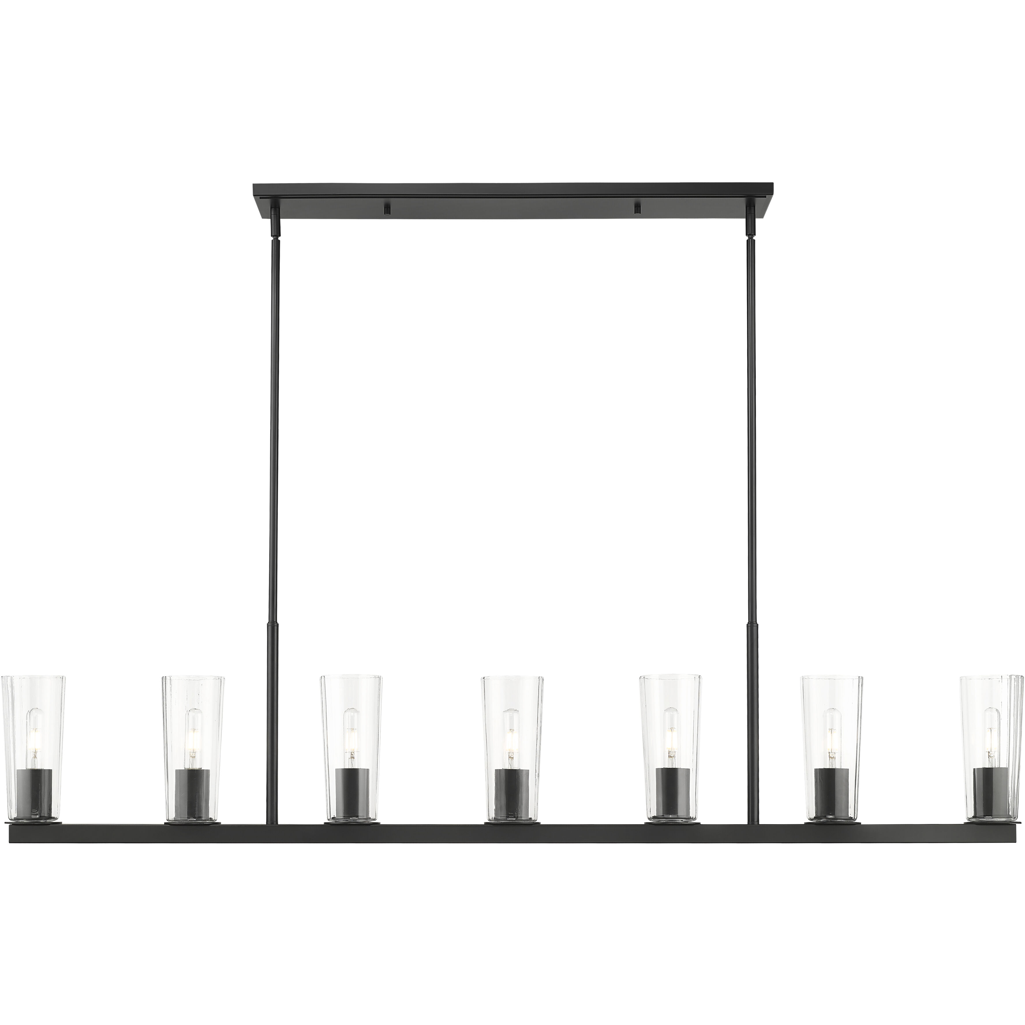 Titus 7 Light 63.5 inch Matte Black Linear Chandelier Ceiling Light