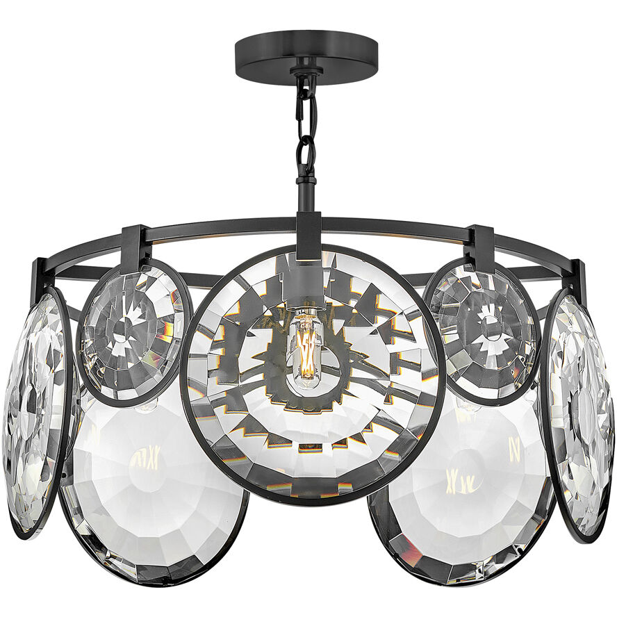 Nala LED 21.75 inch Black Pendant Ceiling Light, Semi-Flush Mount