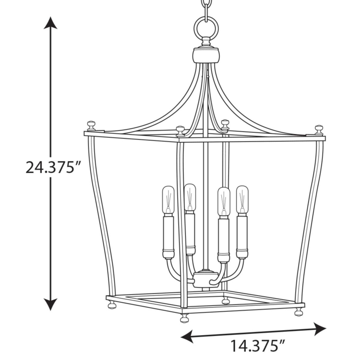 Parkhurst 4 Light 14 inch Brushed Nickel Foyer Pendant Ceiling Light