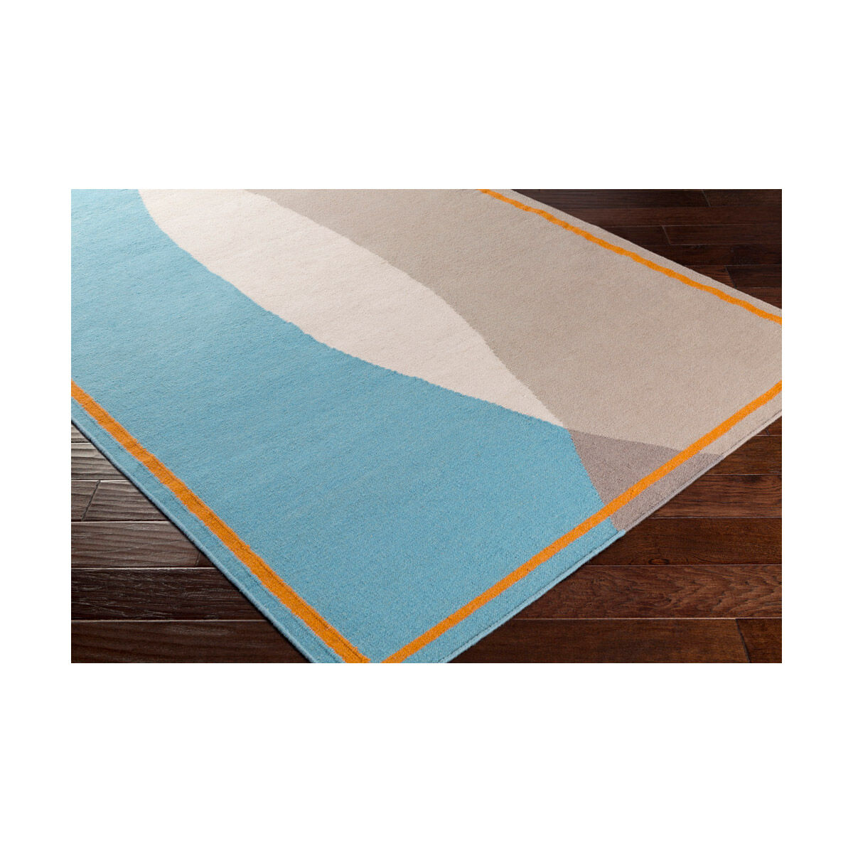 Taurus One 120 X 96 inch Blue and Orange Area Rug, Wool