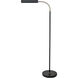 Fusion 52 inch 60.00 watt Black with Satin Nickel Accents Task Floor Lamp Portable Light