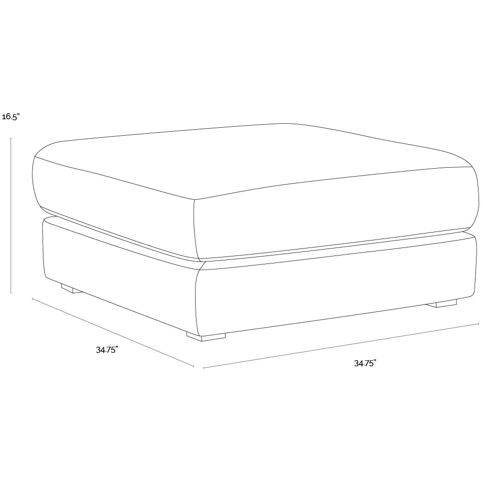 Harmony 16.5 inch Danny Dark Grey Modular Ottoman