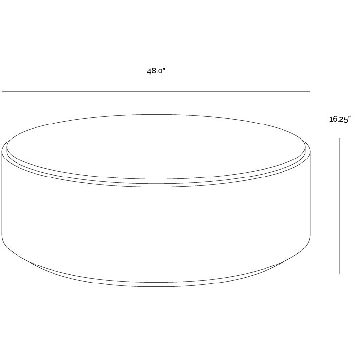 Oberon 48 X 16.25 inch Natural / Warm Brown Coffee Table, Small