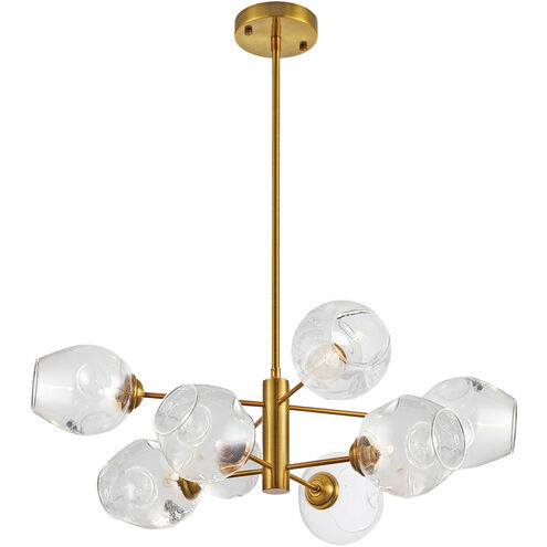 Abii 8 Light 26 inch Vintage Bronze with Clear Chandelier Ceiling Light in Vintage Brass