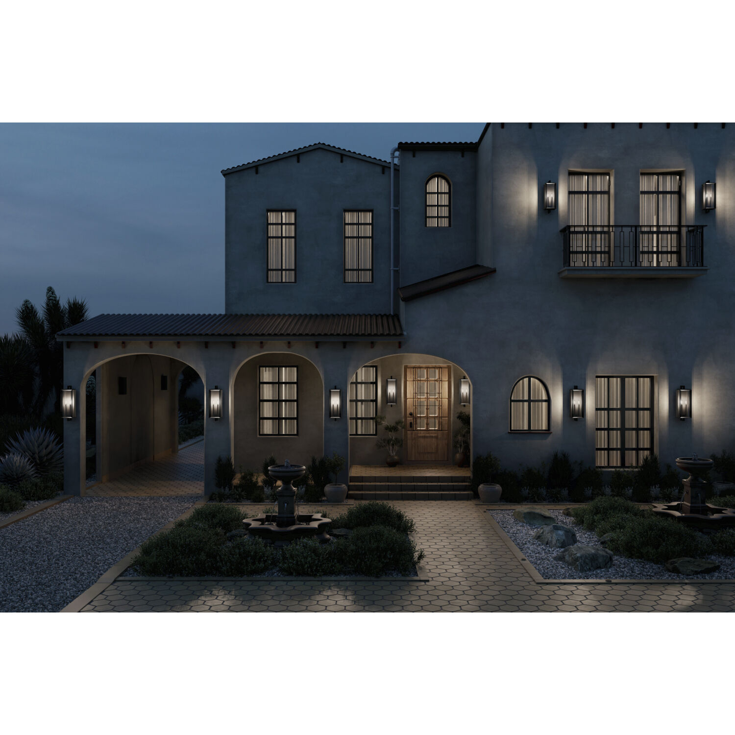 Kroft 2 Light 28 inch Black Textured Outdoor Wall, X-Large