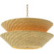 Tavira 3 Light 33.46 inch Natural Rattan and Antique Brass Pendant Ceiling Light