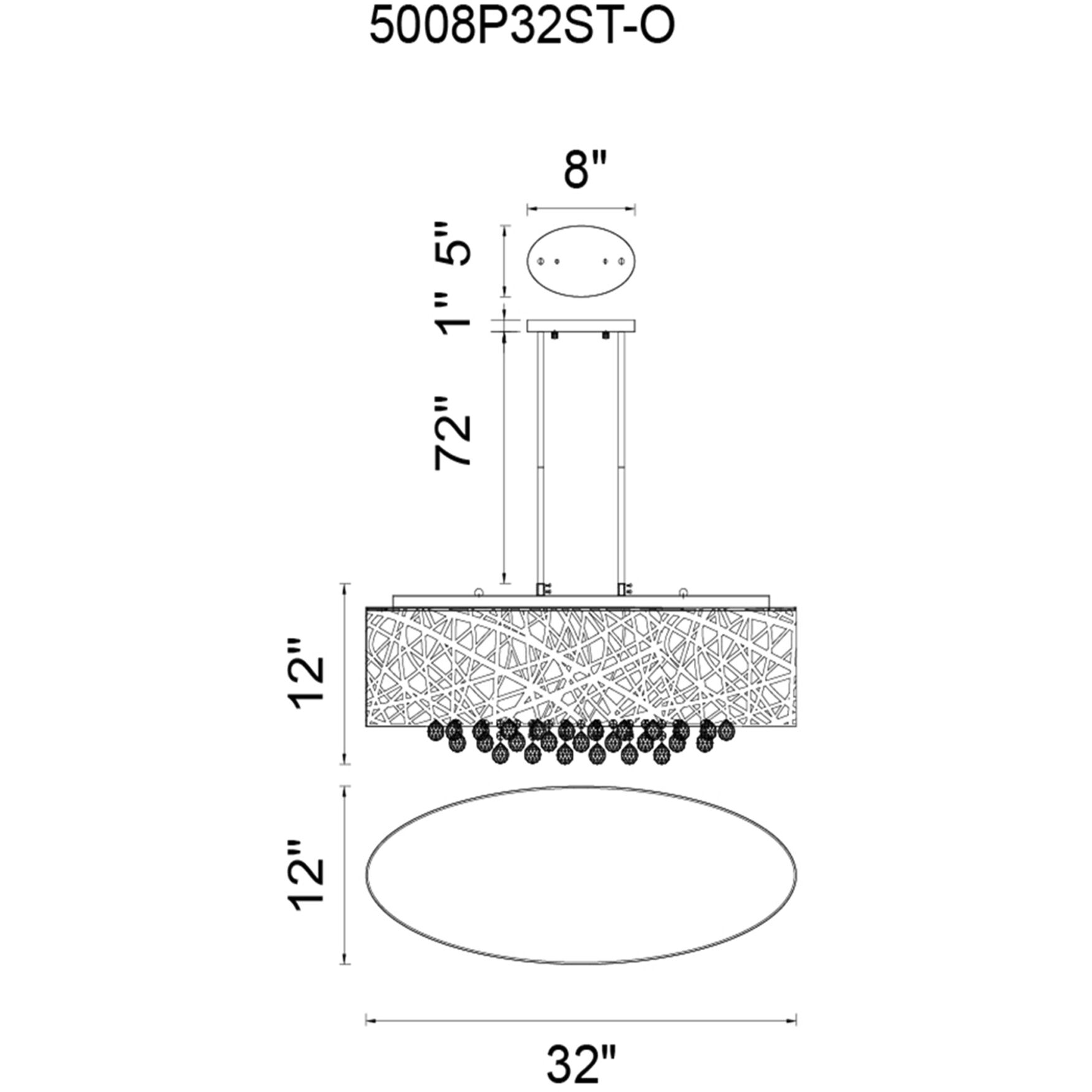 Eternity 8 Light 32 inch Chrome Island/Pool Table Light Ceiling Light