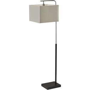 Flora 60 inch 100.00 watt Black and Brushed Steel Floor Lamp Portable Light