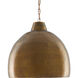Earthshine 1 Light 22 inch Vintage Brass Pendant Ceiling Light, Large