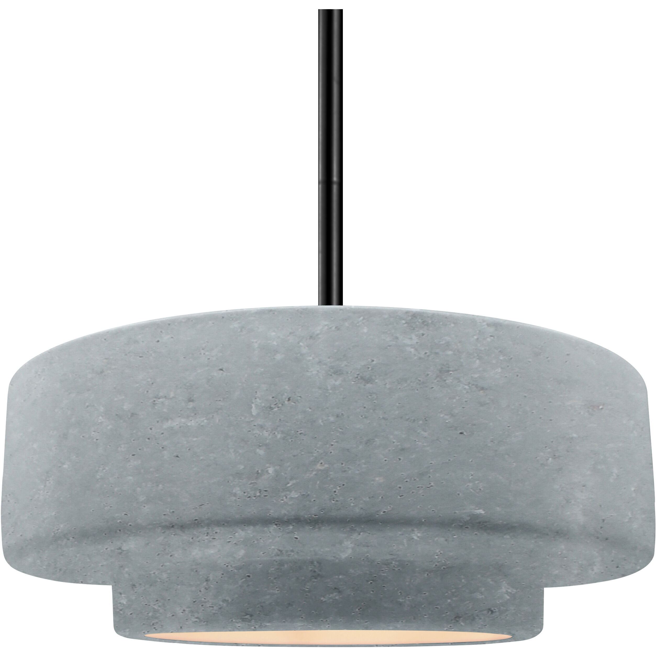 Radiance Collection - Tier Pendant Ceiling Light in Matte Black, Dedicated LED, Rigid Stem, Concrete, 14.5W x 5.25H, Form+Finish+Function