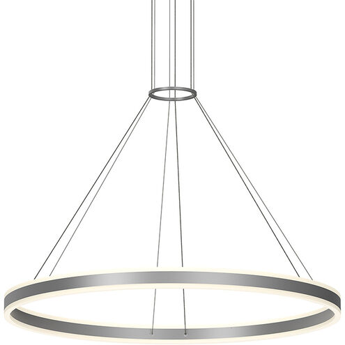 Double Corona LED 47 inch Bright Satin Aluminum Pendant Ceiling Light