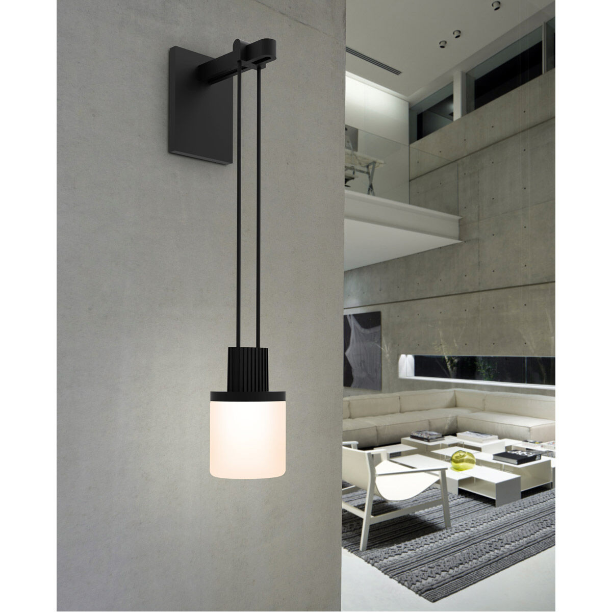 Suspenders LED 2 inch Satin Black ADA Sconce Wall Light