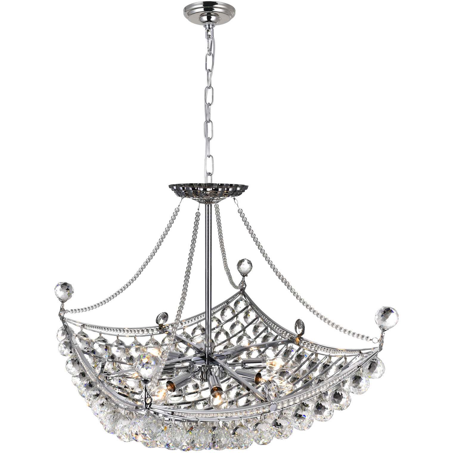 Jasmine 8 Light 20 inch Chrome Down Chandelier Ceiling Light