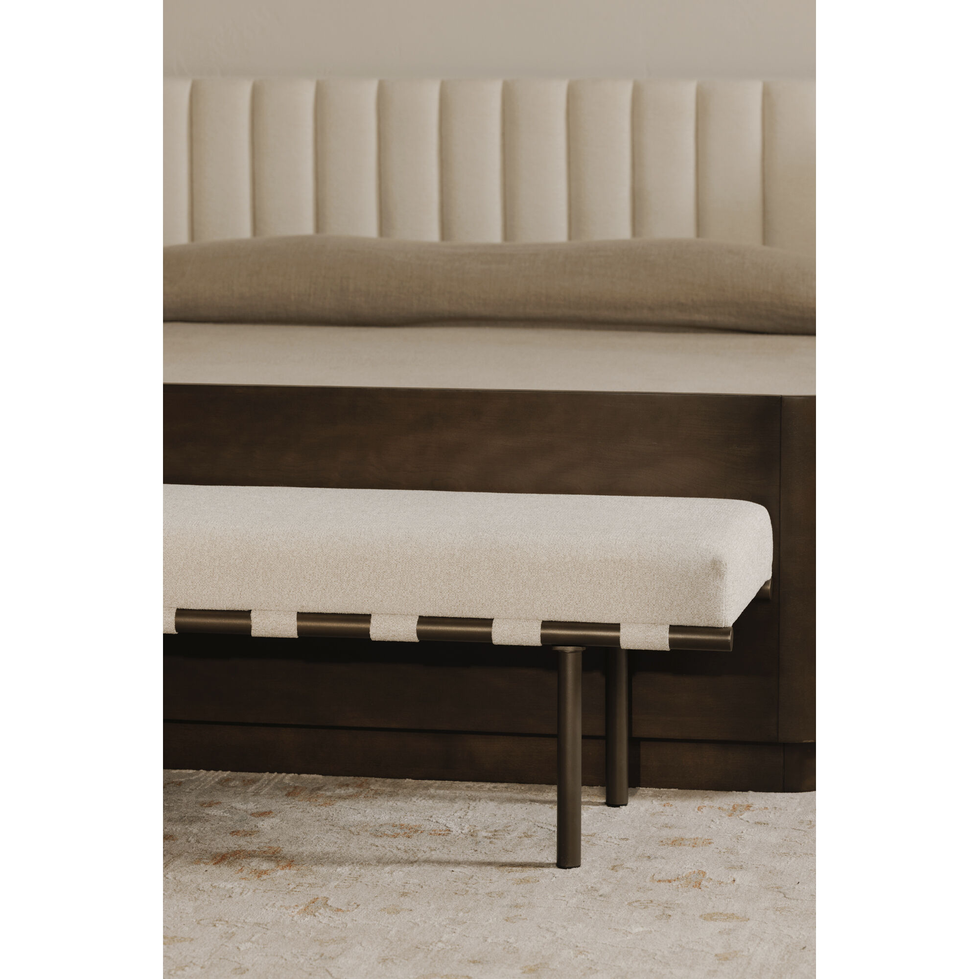 Carson Beige Dining Bench
