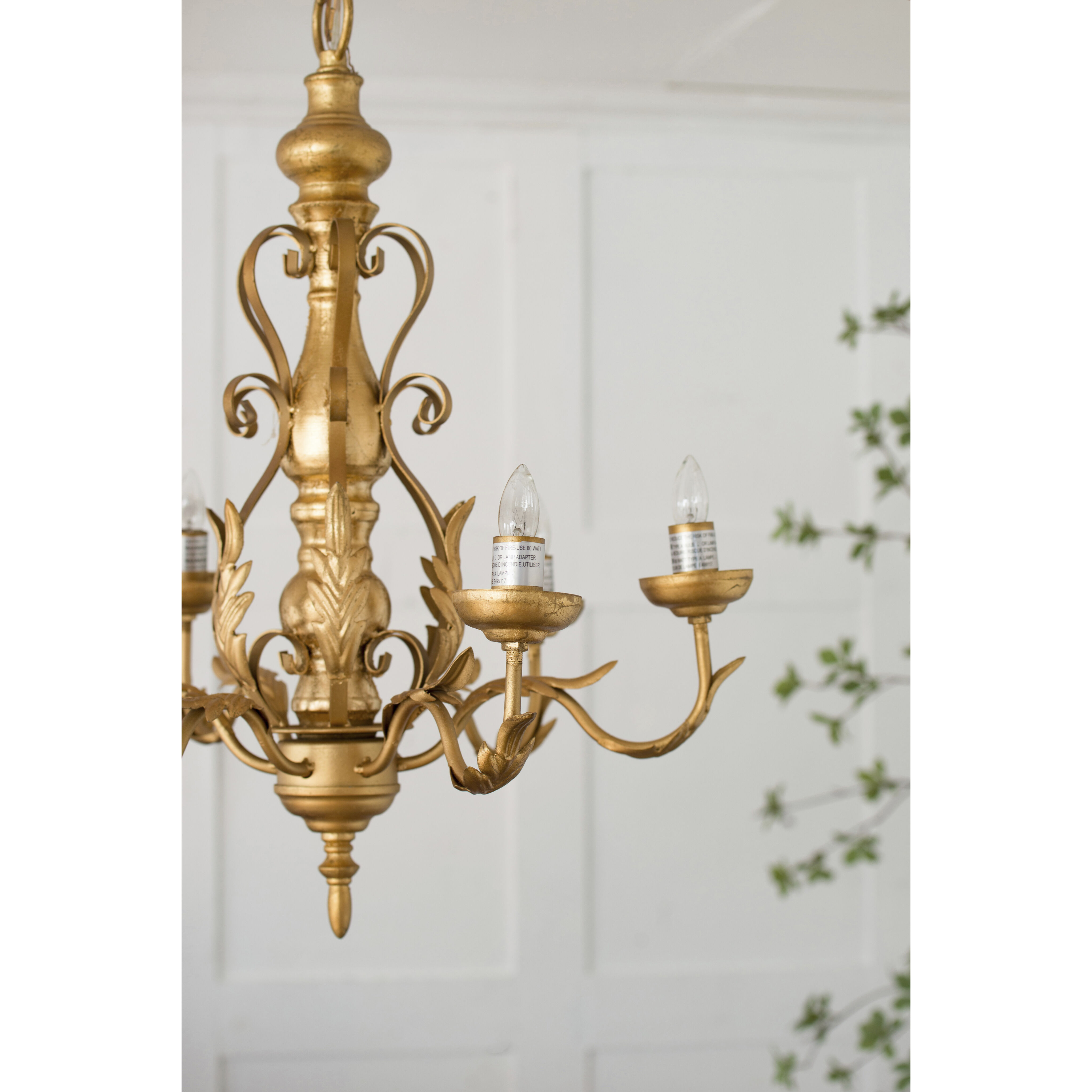 Classic 6 Light 23.6 inch Gold Pendant Ceiling Light
