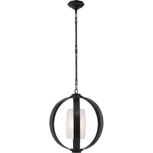 Chapman & Myers Metal Banded 1 Light 20.75 inch Aged Iron Lantern Pendant Ceiling Light
