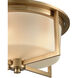 Vancourt 3 Light 15 inch Satin Brass Flush Mount Ceiling Light