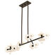 Amani 14 Light 48 inch Black Cashmere Linear Chandelier Ceiling Light