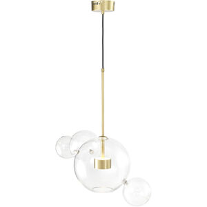 Sattelite 2 Light 22 inch Aged Brass Multi Globe Pendant Ceiling Light