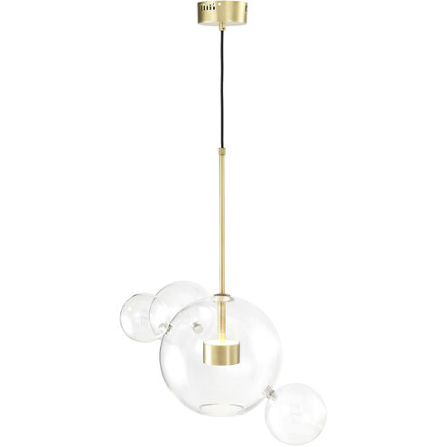 Sattelite 2 Light 22 inch Aged Brass Multi Globe Pendant Ceiling Light