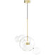 Sattelite 2 Light 22 inch Aged Brass Multi Globe Pendant Ceiling Light