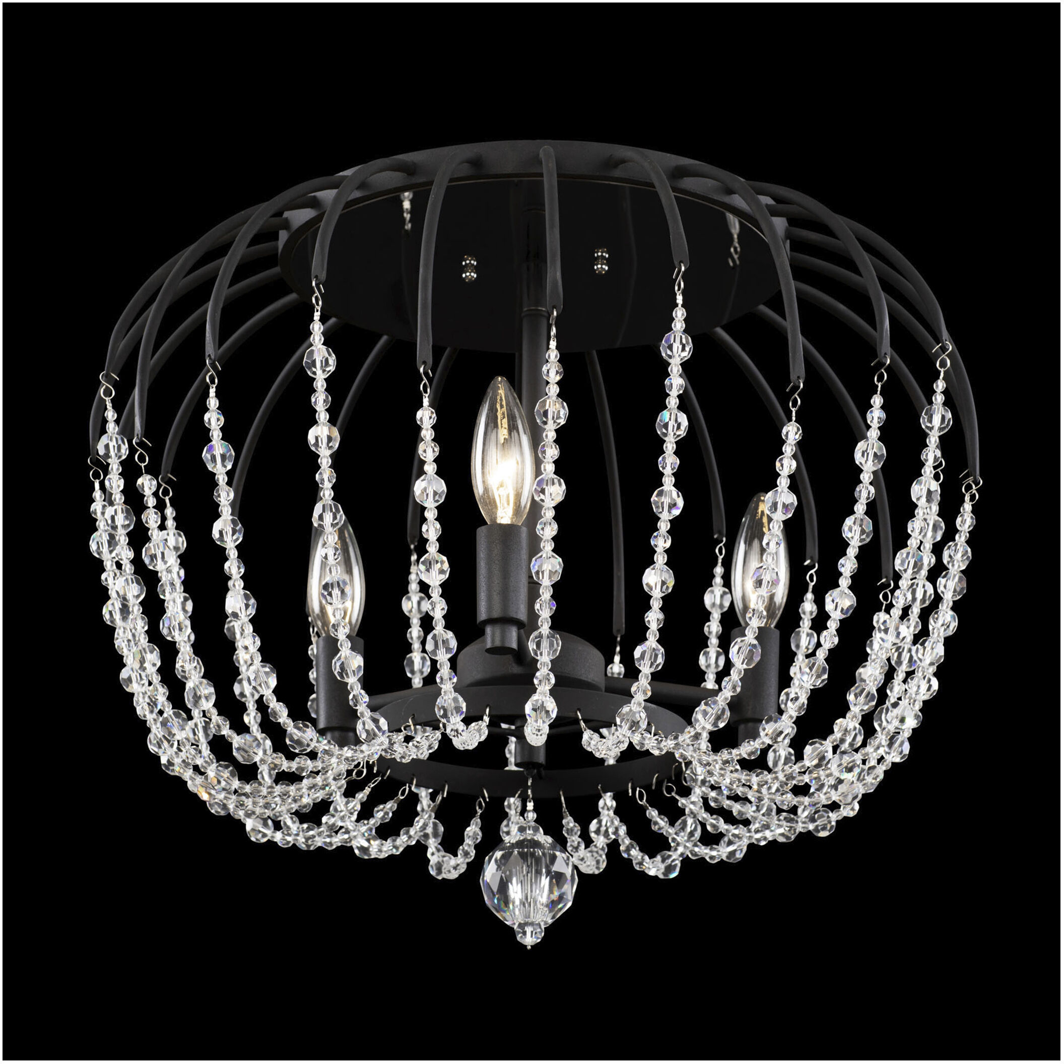 Voliere 3 Light 18.25 inch Matte Black Semi-Flush Mount Ceiling Light