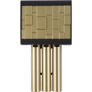 Westminster Flat Black and Satin Brass Chime, 3-Tube