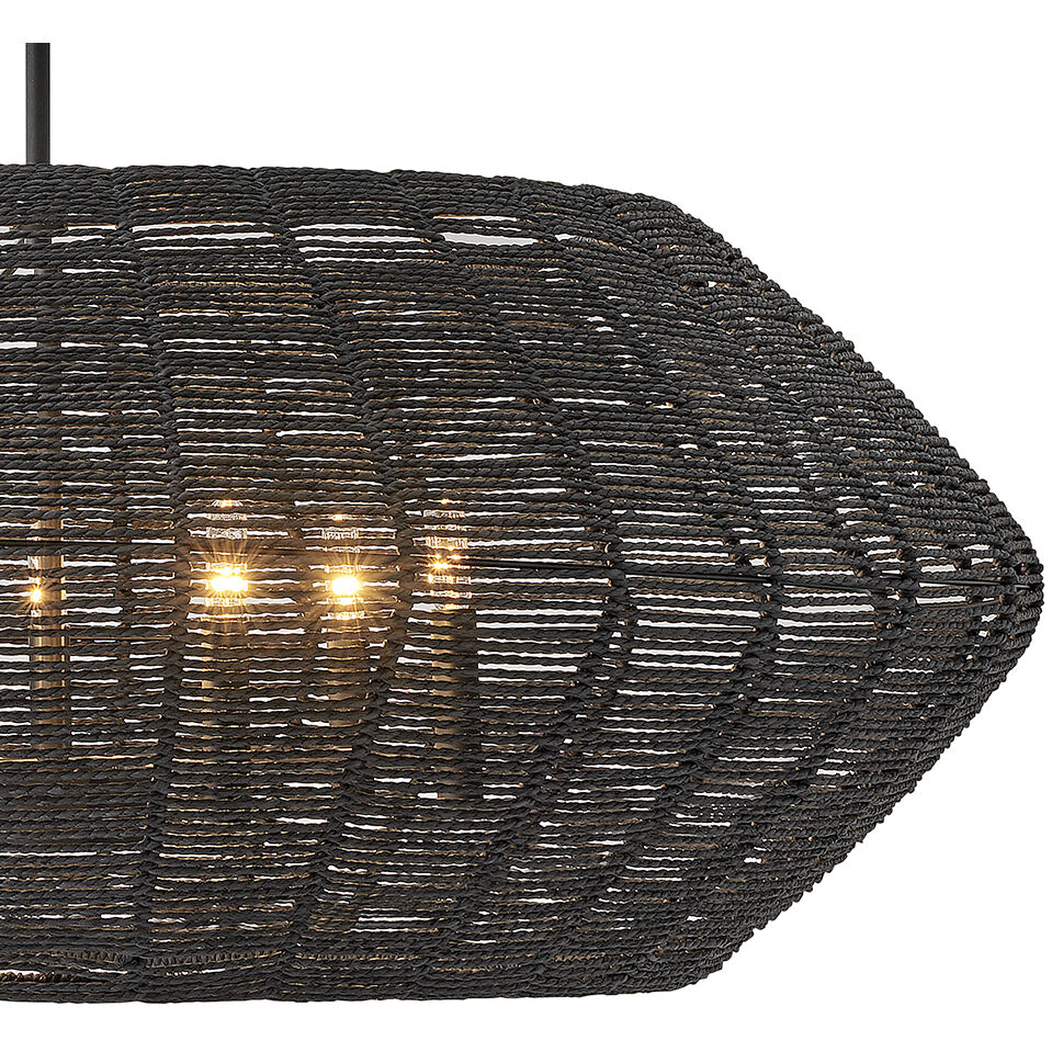 Lisa McDennon Luca 7 Light 38 inch Black Indoor Chandelier Ceiling Light, Convertible to Semi-Flush